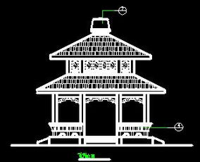 二層四角重檐亭古建筑施工圖紙免費下載 園林古建