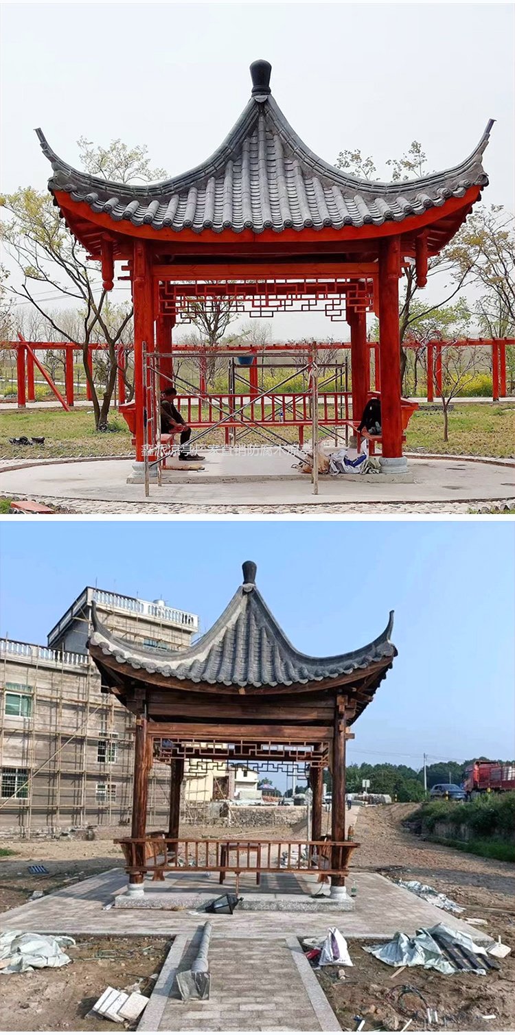 四角涼亭小青瓦亭子防腐木亭上門安裝鑫派園林古建工程 - 愛企查