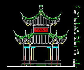 八角四方重檐亭園林古建施工圖紙免費下載 園林古建