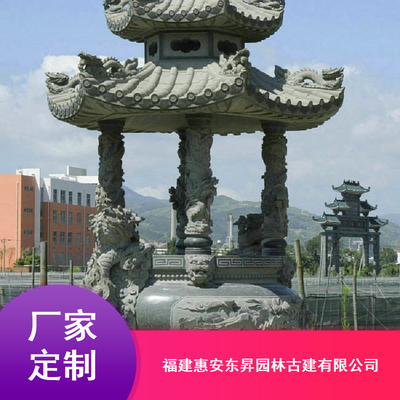 昌都寺院石雕香爐之美 龍鳳雙耳圓形設計與園林綠化中的藝術(shù)融合